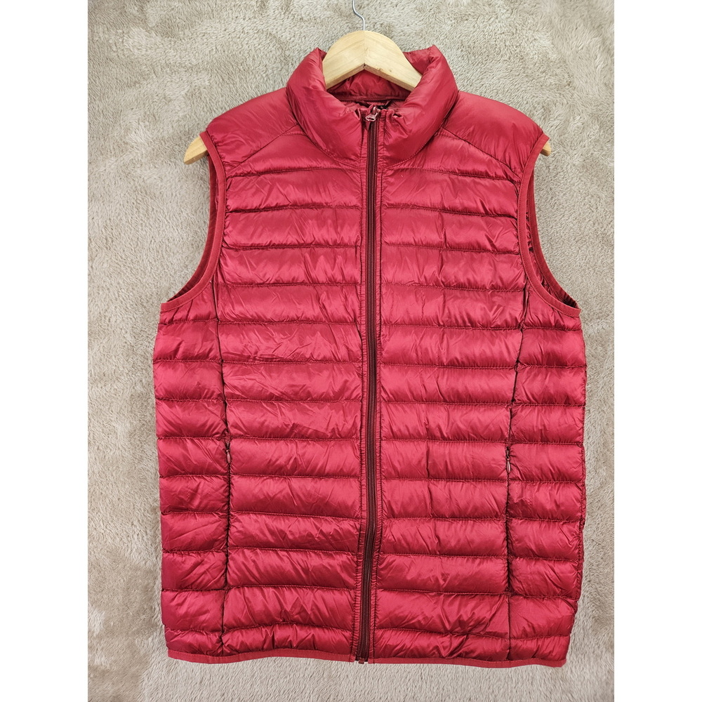 Sears Down Vest Quilted Full-zip Red Packable Storage Pouch Outdoors